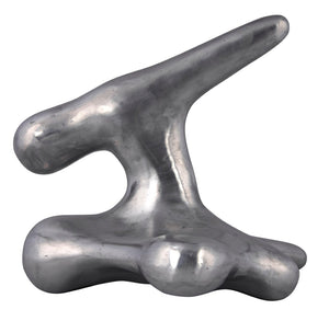 Noir Wiggins, Artisan-Crafted Metal Alloy Sculpture with Brushed Finish for Modern Home Accents AL-06BRS