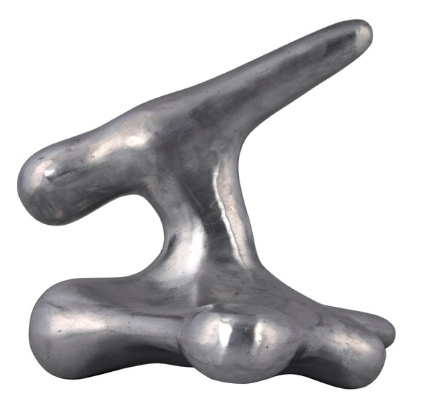 Noir Wiggins, Artisan-Crafted Metal Alloy Sculpture with Brushed Finish for Modern Home Accents AL-06BRS