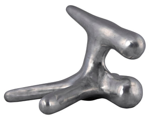 Noir Wiggins, Artisan-Crafted Metal Alloy Sculpture with Brushed Finish for Modern Home Accents AL-06BRS