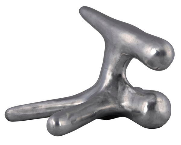 Noir Wiggins, Artisan-Crafted Metal Alloy Sculpture with Brushed Finish for Modern Home Accents AL-06BRS