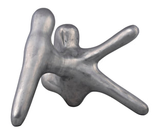 Noir Wiggins, Artisan-Crafted Metal Alloy Sculpture with Brushed Finish for Modern Home Accents AL-06BRS