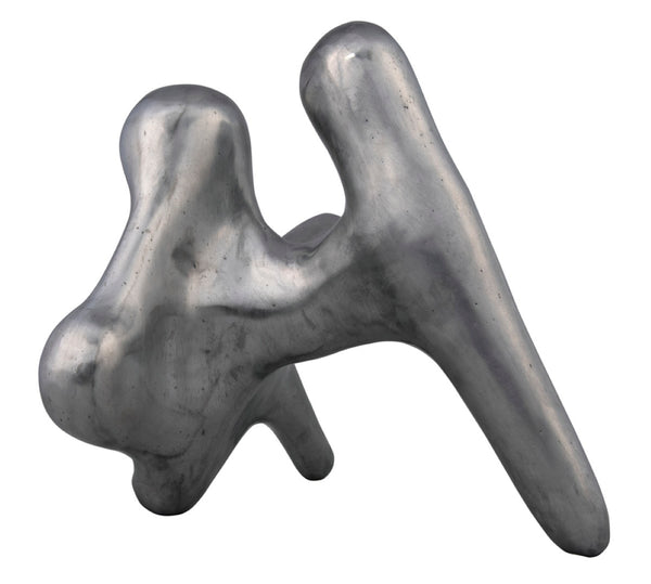 Noir Wiggins, Artisan-Crafted Metal Alloy Sculpture with Brushed Finish for Modern Home Accents AL-06BRS