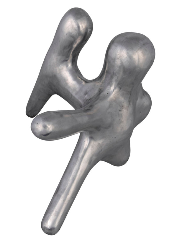 Noir Wiggins, Artisan-Crafted Metal Alloy Sculpture with Brushed Finish for Modern Home Accents AL-06BRS