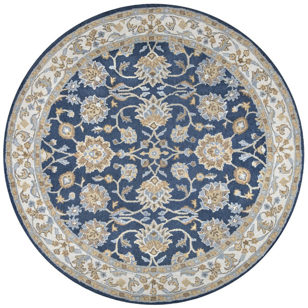 Rizzy Ashlyn AL2823 Hand Tufted Traditional Wool Rug Blue 8' x 8' Round