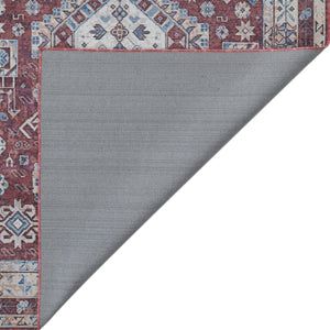 Amer Rugs Alaska Vintage Medallion Machine-washable Area Rug – Soft, Durable, And Perfect For Busy Homes Red Polyester, Cotton Ala100203