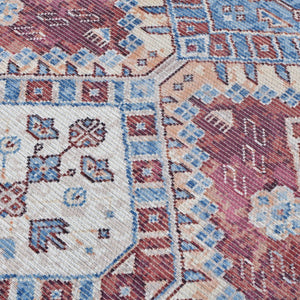 Amer Rugs Alaska Vintage Medallion Machine-washable Area Rug – Soft, Durable, And Perfect For Busy Homes Red Polyester, Cotton Ala100203