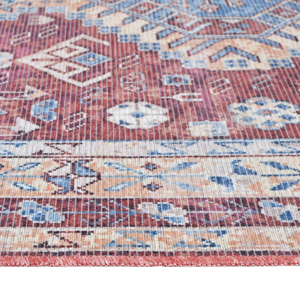 Amer Rugs Alaska Vintage Medallion Machine-washable Area Rug – Soft, Durable, And Perfect For Busy Homes Red Polyester, Cotton Ala100203