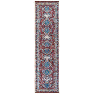 Amer Rugs Alaska Vintage Medallion Machine-washable Area Rug – Soft, Durable, And Perfect For Busy Homes Red Polyester, Cotton Ala102710
