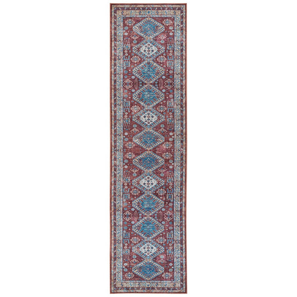 Amer Rugs Alaska Vintage Medallion Machine-washable Area Rug – Soft, Durable, And Perfect For Busy Homes Red Polyester, Cotton Ala102710