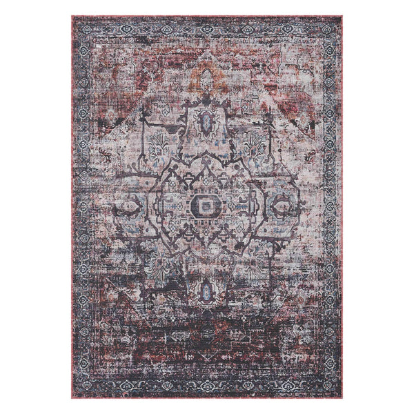 AMER Rugs Alaska Washable Vintage Floral Medallion Low Pile Polyester Rug for Living Rooms ALA15376
