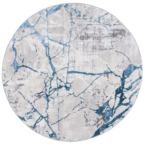 Safavieh Amelia Contemporary Area Rug - Elegant Abstract Design, Durable Turkish Craftsmanship For Modern Spaces Grey ,Blue 50% Polypropylene,50% Polyester Ala293f-8sq