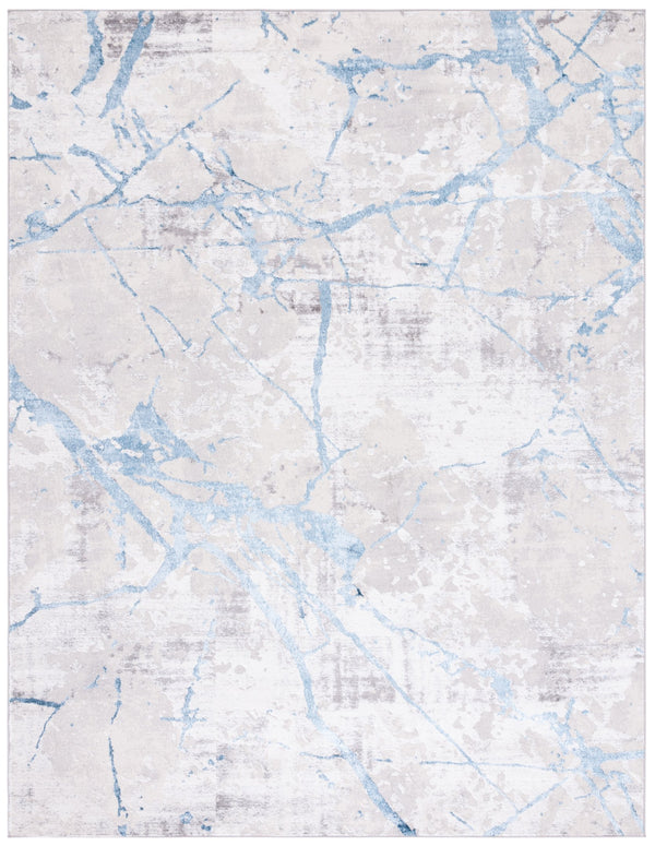 Safavieh Amelia Contemporary Area Rug - Elegant Abstract Design, Durable Turkish Craftsmanship For Modern Spaces Grey ,Blue 50% Polypropylene,50% Polyester Ala293f-8sq