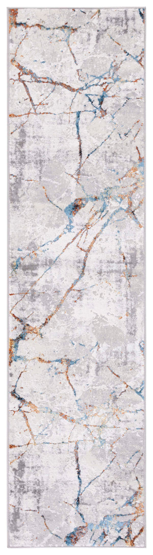 Safavieh Amelia Contemporary Area Rug – Abstract Design In Grey, Blue & Gold For Stylish Home Décor Upgrade Grey ,Blue Gold 50% Polypropylene,50% Polyester Ala293m-5sq
