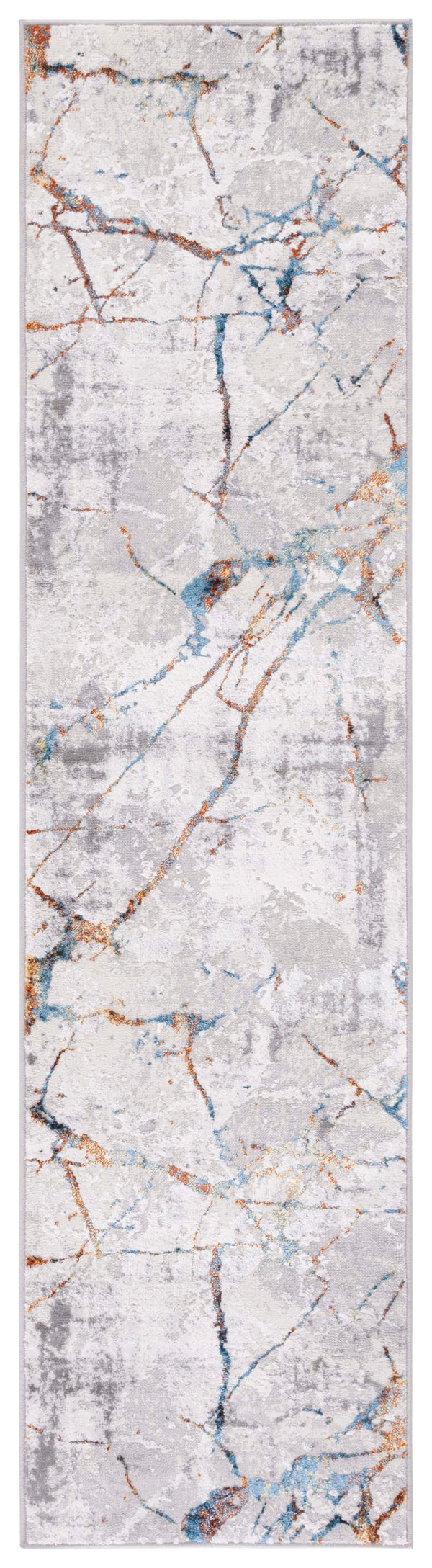 Safavieh Amelia Contemporary Area Rug – Abstract Design In Grey, Blue & Gold For Stylish Home Décor Upgrade Grey ,Blue Gold 50% Polypropylene,50% Polyester Ala293m-5sq