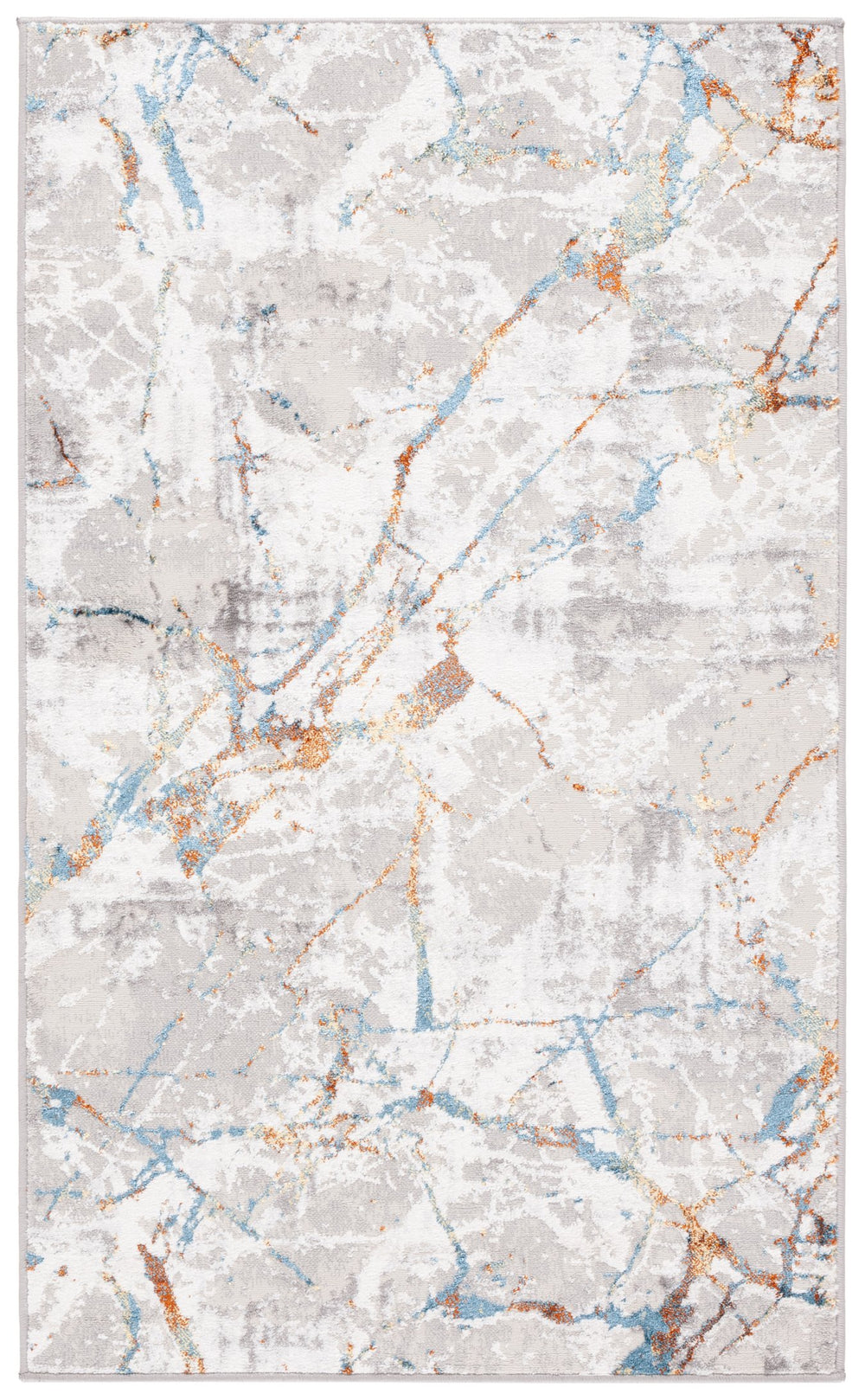 Safavieh Amelia Contemporary Area Rug – Abstract Design In Grey, Blue & Gold For Stylish Home Décor Upgrade Grey ,Blue Gold 50% Polypropylene,50% Polyester Ala293m-5sq