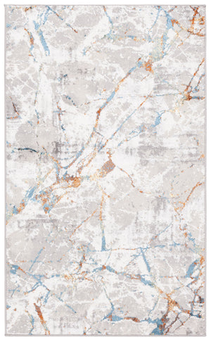 Safavieh Amelia Contemporary Area Rug – Abstract Design In Grey, Blue & Gold For Stylish Home Décor Upgrade Grey ,Blue Gold 50% Polypropylene,50% Polyester Ala293m-5sq