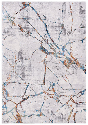 Safavieh Amelia Contemporary Area Rug – Abstract Design In Grey, Blue & Gold For Stylish Home Décor Upgrade Grey ,Blue Gold 50% Polypropylene,50% Polyester Ala293m-5sq