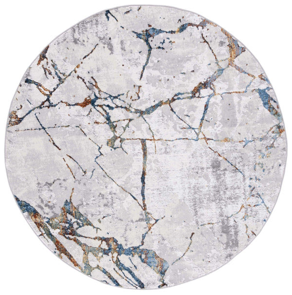 Safavieh Amelia Contemporary Area Rug – Abstract Design In Grey, Blue & Gold For Stylish Home Décor Upgrade Grey ,Blue Gold 50% Polypropylene,50% Polyester Ala293m-5sq