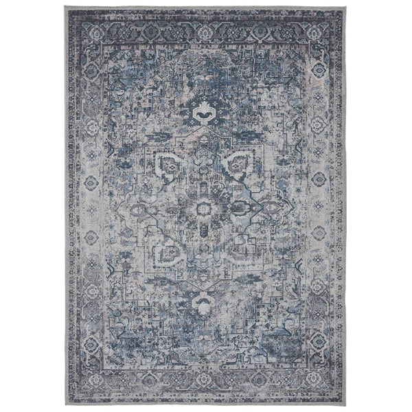 AMER Rugs Alaska Vintage Medallion Washable Area Rug Soft Polyester Blend for Living Rooms ALA35376