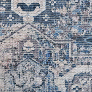 Alaska Vintage Medallion Washable Area Rug Soft Polyester Blend for Living Rooms