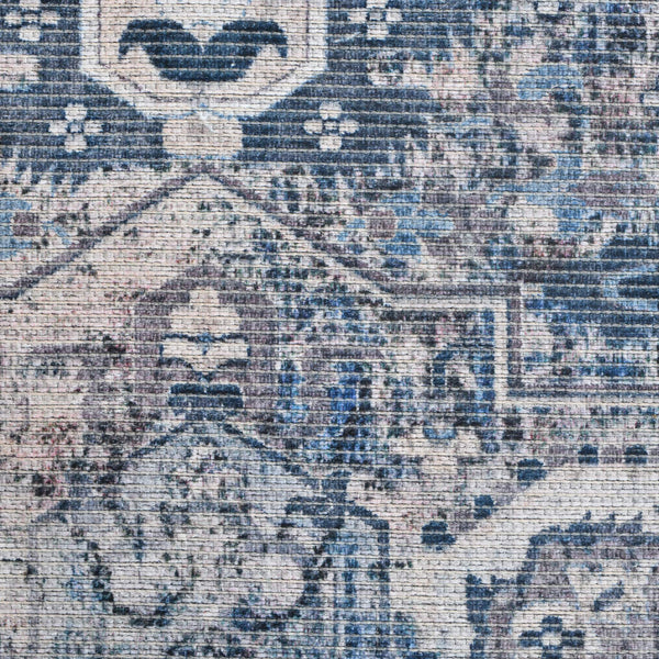 Alaska Vintage Medallion Washable Area Rug Soft Polyester Blend for Living Rooms