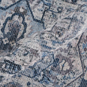 Alaska Vintage Medallion Washable Area Rug Soft Polyester Blend for Living Rooms