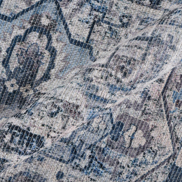 Alaska Vintage Medallion Washable Area Rug Soft Polyester Blend for Living Rooms