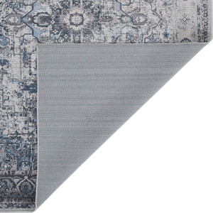 Alaska Vintage Medallion Washable Area Rug Soft Polyester Blend for Living Rooms