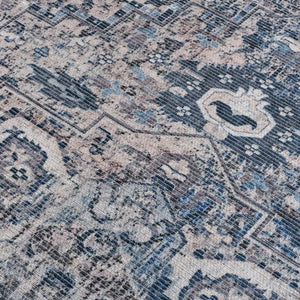 Alaska Vintage Medallion Washable Area Rug Soft Polyester Blend for Living Rooms