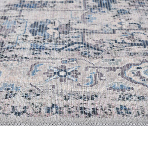 Alaska Vintage Medallion Washable Area Rug Soft Polyester Blend for Living Rooms
