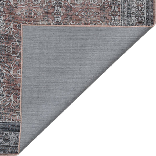 Amer Rugs Alaska Vintage Medallion Machine-washable Area Rug – Soft, Durable, And Perfect For Busy Homes Red,Gray Polyester, Cotton Ala471099