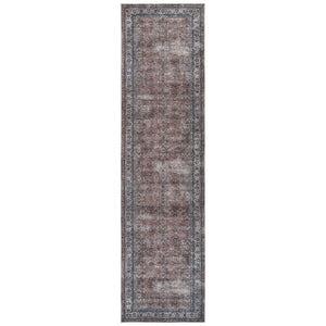 Amer Rugs Alaska Vintage Medallion Machine-washable Area Rug – Soft, Durable, And Perfect For Busy Homes Red,Gray Polyester, Cotton Ala42710