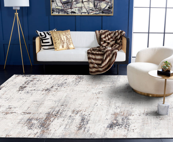 Safavieh Amelia 10' X 10' Square Ivory/Grey Area Rug - Elegant Flat Weave Design For Modern Living Spaces Ivory ,Grey 64% Polypropylene,36% Polyester Ala448a-10sq