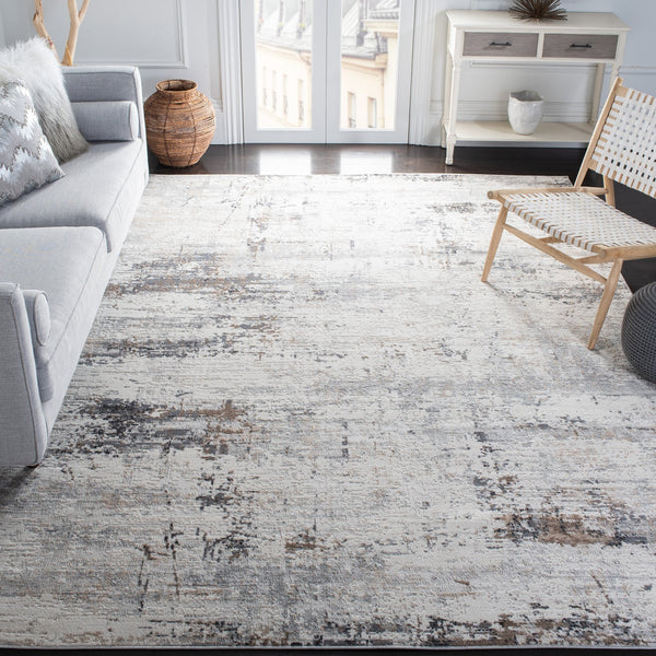 Safavieh Amelia 10' X 10' Square Ivory/Grey Area Rug - Elegant Flat Weave Design For Modern Living Spaces Ivory ,Grey 64% Polypropylene,36% Polyester Ala448a-10sq