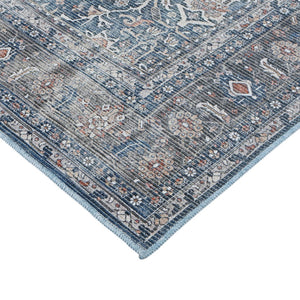 Amer Rugs Alaska Vintage Medallion Machine-washable Area Rug – Soft, Durable, And Perfect For Busy Homes Blue,Green Polyester, Cotton Ala52710