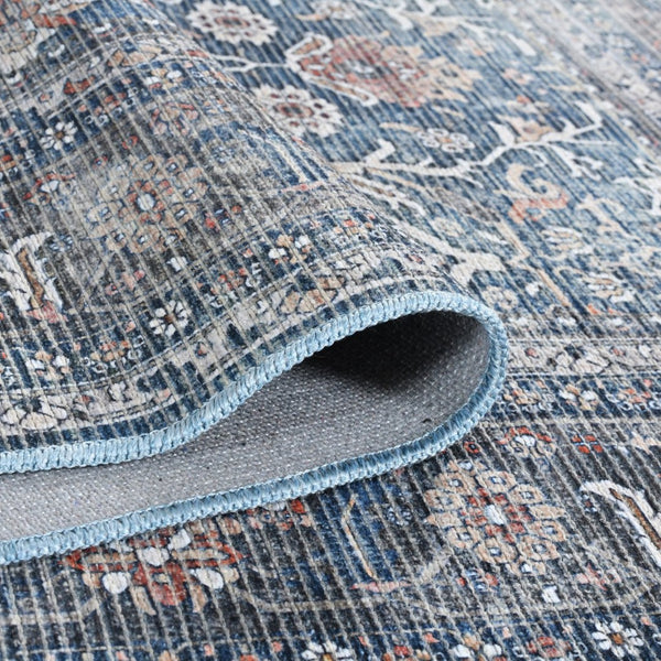 Amer Rugs Alaska Vintage Medallion Machine-washable Area Rug – Soft, Durable, And Perfect For Busy Homes Blue,Green Polyester, Cotton Ala52710