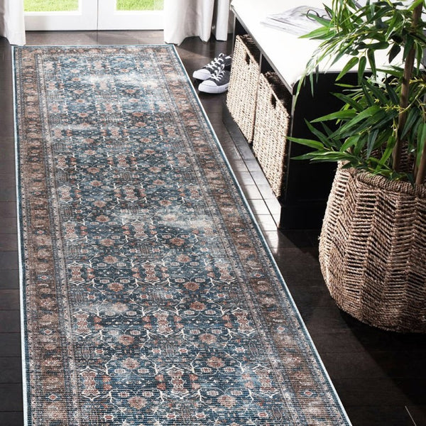 Amer Rugs Alaska Vintage Medallion Machine-washable Area Rug – Soft, Durable, And Perfect For Busy Homes Blue,Green Polyester, Cotton Ala52710