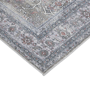 Amer Rugs Alaska Vintage Medallion Machine-washable Area Rug – Soft, Durable, And Perfect For Busy Homes Green,Gray Polyester, Cotton Ala65376