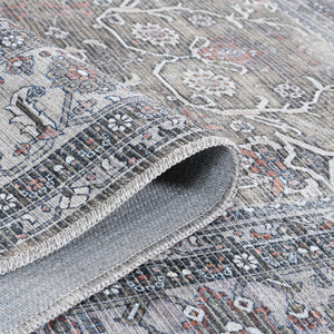 Amer Rugs Alaska Vintage Medallion Machine-washable Area Rug – Soft, Durable, And Perfect For Busy Homes Green,Gray Polyester, Cotton Ala65376