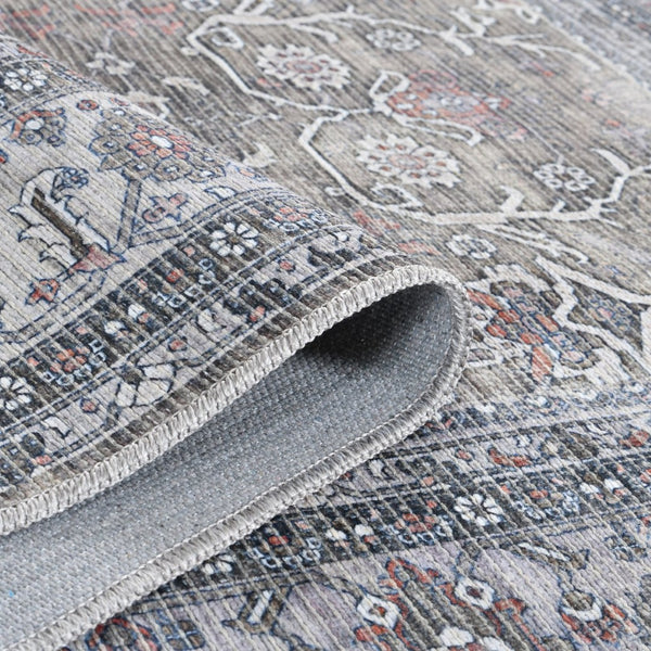 Amer Rugs Alaska Vintage Medallion Machine-washable Area Rug – Soft, Durable, And Perfect For Busy Homes Green,Gray Polyester, Cotton Ala65376