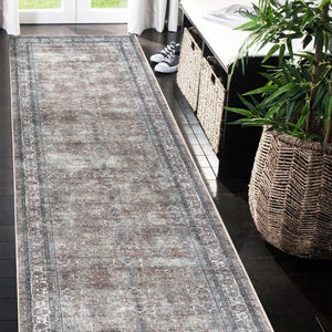 Amer Rugs Alaska Vintage Medallion Machine-washable Area Rug – Soft, Durable, And Perfect For Busy Homes Green,Gray Polyester, Cotton Ala62710
