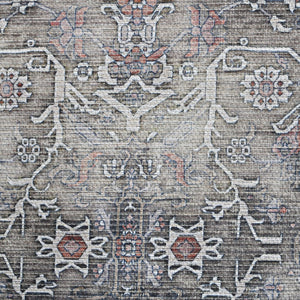 Amer Rugs Alaska Vintage Medallion Machine-washable Area Rug – Soft, Durable, And Perfect For Busy Homes Green,Gray Polyester, Cotton Ala65376