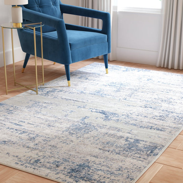 Safavieh Amelia Luxurious Area Rug - Elegant Ivory And Blue Design For Modern Home Décor And Comfort Ivory ,Blue 75% Polypropylene 25% Shrink Polyester Ala700a-1218