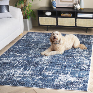 Safavieh Amelia Area Rug - Modern Turkish Design For Elegant Living Spaces, Perfect Blend Of Comfort & Style Ivory ,Dark Blue 75% Polypropylene 25% Shrink Polyester Ala700m-1115