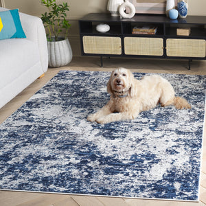 Safavieh Amelia Contemporary Oversized Area Rug In Ivory And Navy - Elevate Your Home Décor With Style Ivory ,Navy 75% Polypropylene 25% Shrink Polyester Ala705a-212