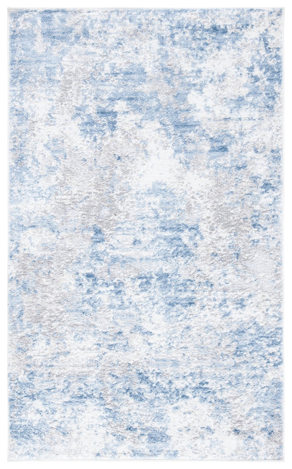 Safavieh Amelia Area Rug - Contemporary Power Loomed Design In Elegant Ivory And Navy For Modern Homes Grey ,Blue 75% Polypropylene 25% Shrink Polyester Ala705f-10r