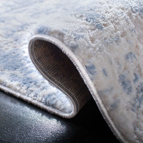 Safavieh Amelia Area Rug - Contemporary Power Loomed Design In Elegant Ivory And Navy For Modern Homes Grey ,Blue 75% Polypropylene 25% Shrink Polyester Ala705f-10r