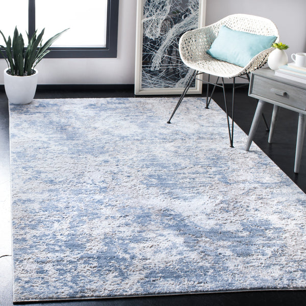 Safavieh Amelia Contemporary Oversized Area Rug In Ivory And Navy - Elevate Your Home Décor With Style Grey ,Blue 75% Polypropylene 25% Shrink Polyester Ala705f-68