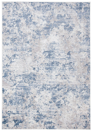 Safavieh Amelia Area Rug - Contemporary Power Loomed Design In Elegant Ivory And Navy For Modern Homes Grey ,Blue 75% Polypropylene 25% Shrink Polyester Ala705f-10r