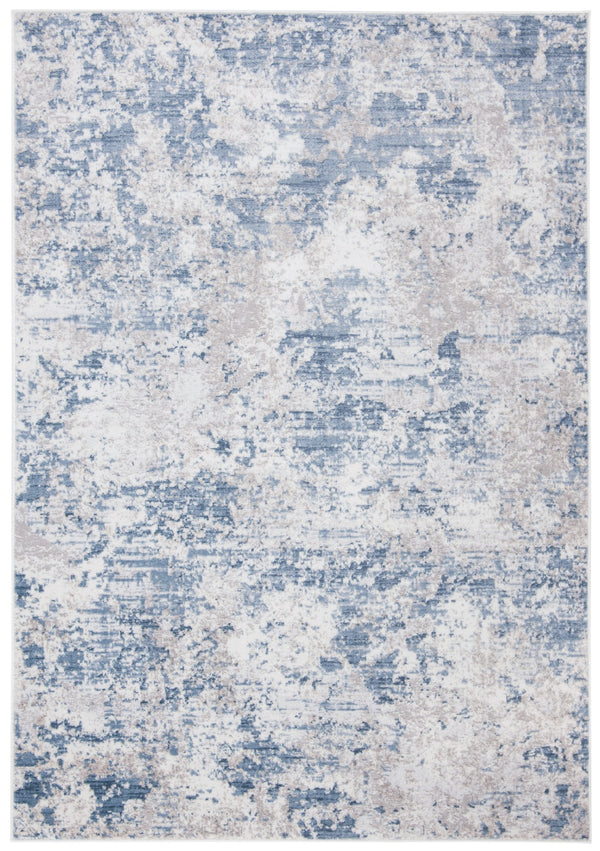 Safavieh Amelia Area Rug - Contemporary Power Loomed Design In Elegant Ivory And Navy For Modern Homes Grey ,Blue 75% Polypropylene 25% Shrink Polyester Ala705f-10r